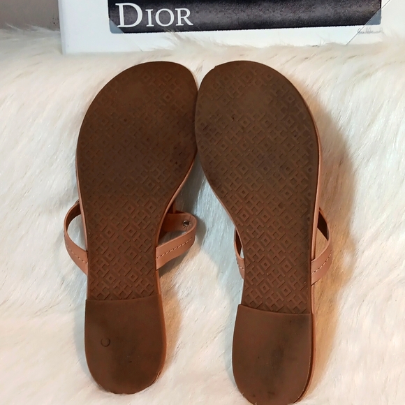 Tory Burch Miller Leather Flat Sandals  Sz 8.5 - Picture 4 of 9